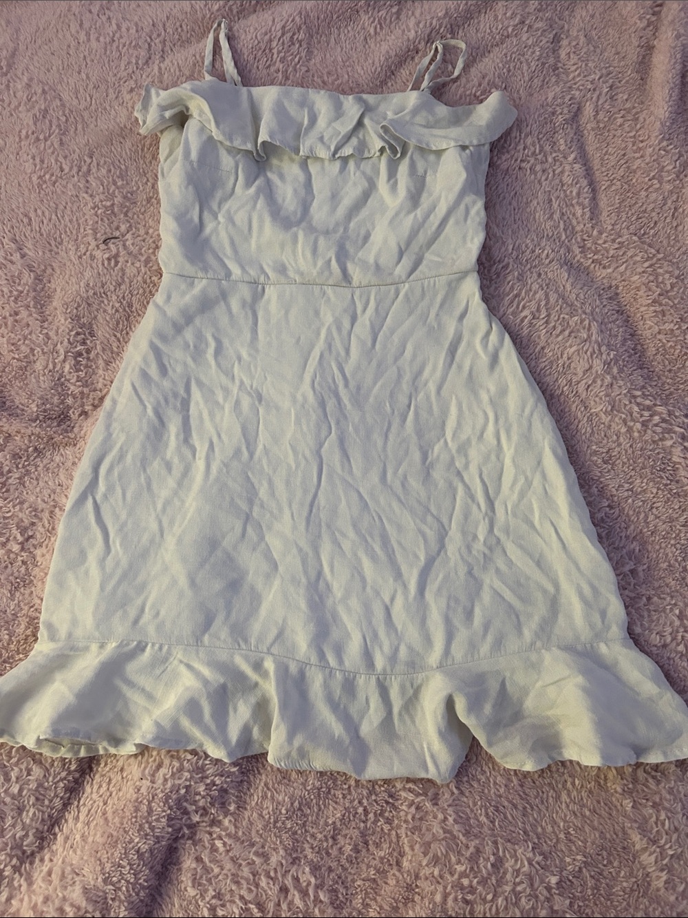 Trixxi Cream Ruffle Midi Dress